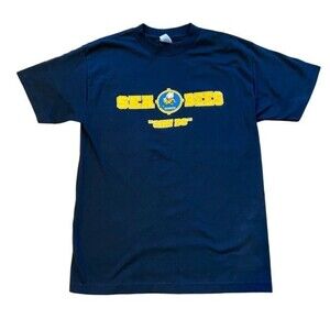 Mens Seabees Can Do Medium navy Blue Sea Bees Short Sleeve Crew Neck T-shirt New